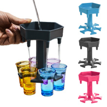 hot selling party accessory beer filling tool plastic 6 wine shot glass dispenser and holder